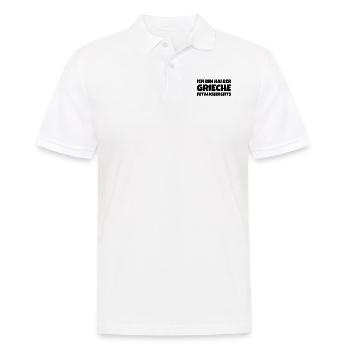 Ich Bin Halber Grieche Fetalicherseits - Männer Poloshirt - Weiß - Vorne - Kai (181cm)