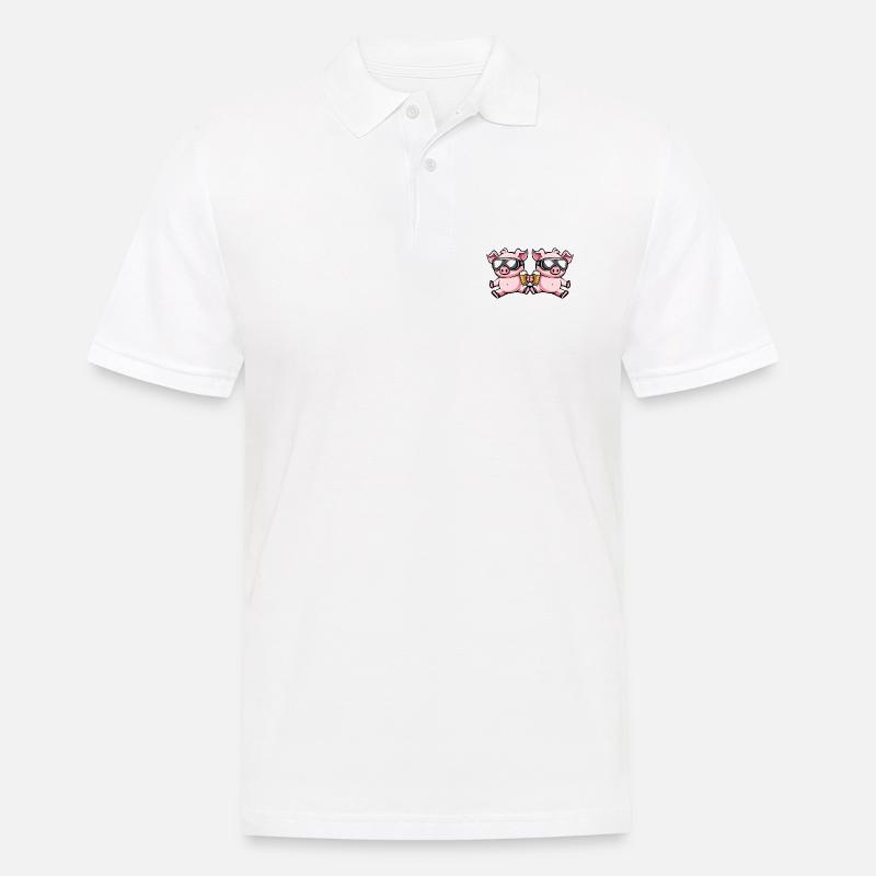 Schwein Ski Team Bier - Männer Poloshirt - Weiß