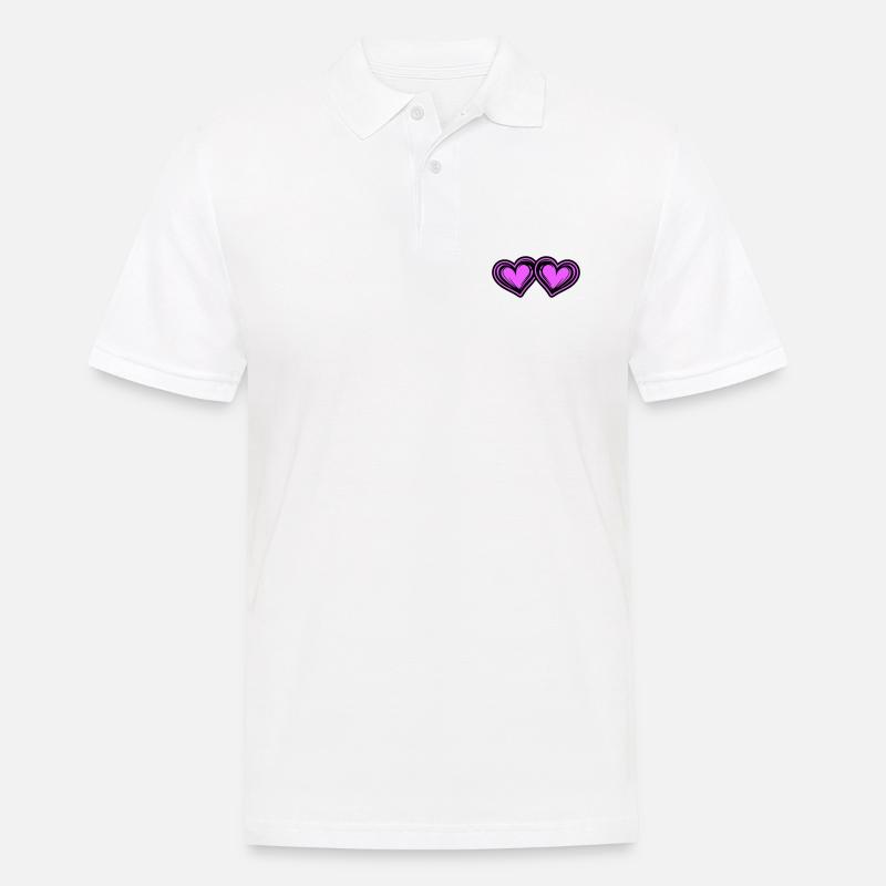 Herzen Symbol Ehe Liebe - Männer Poloshirt - Weiß