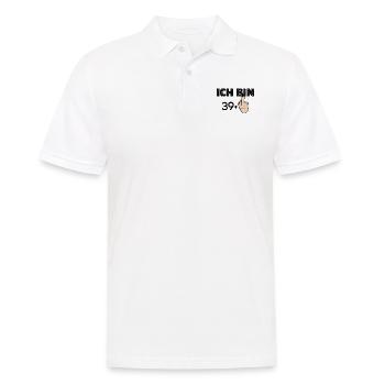 ich bin 39 + Mittelfinger 40 Geburtstag - Ich bin - Männer Poloshirt - Weiß - Vorne - Kai (181cm)