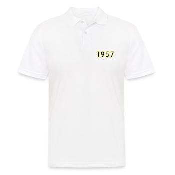 1957 Année Anniversaire - Polo Homme - blanc - Devant - Kai (181cm)