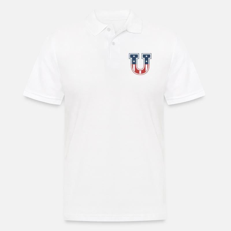 Buchstabe U USA - Männer Poloshirt - Weiß