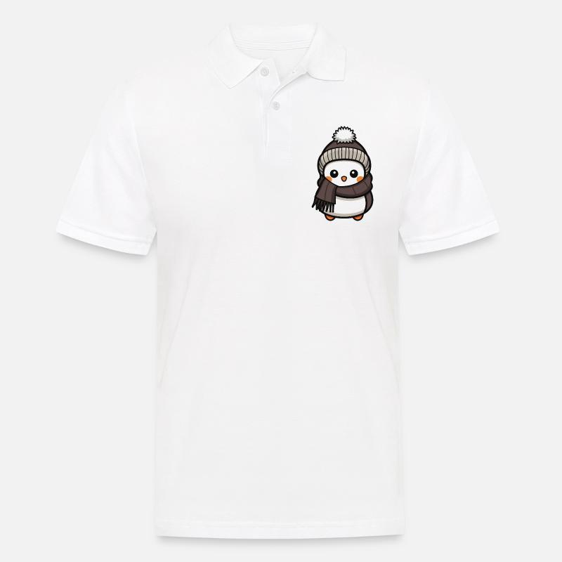 Pinguin Tier Baby Comic - Männer Poloshirt - Weiß