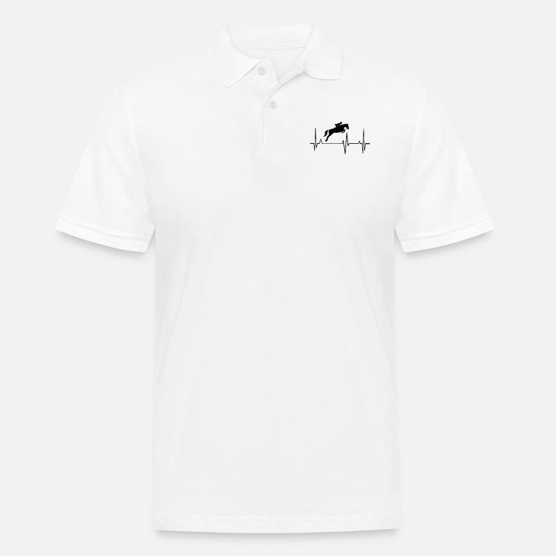 Springreiten - Reiten - Männer Poloshirt - Weiß