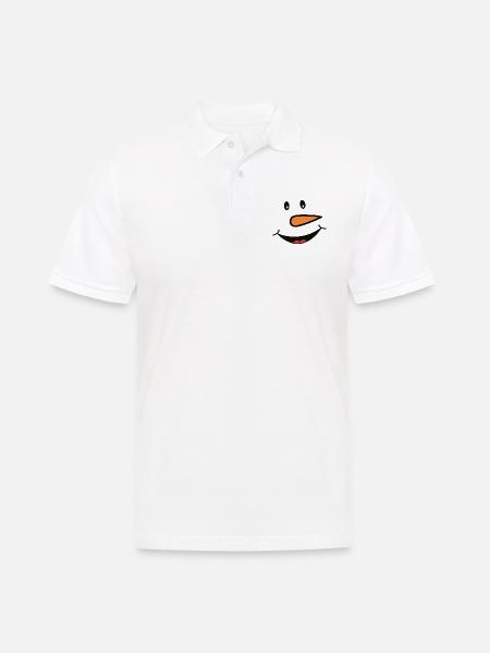 Funny snowman face - Men's Polo Shirt - white