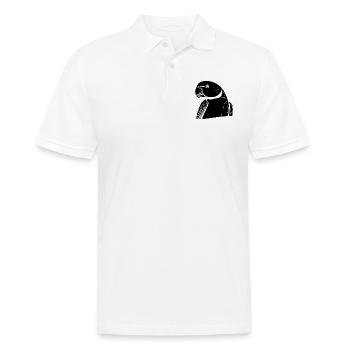 Perruche à collier Portrait Vintage Perroquet Dessin - Polo Homme - blanc - Devant - Kai (181cm)