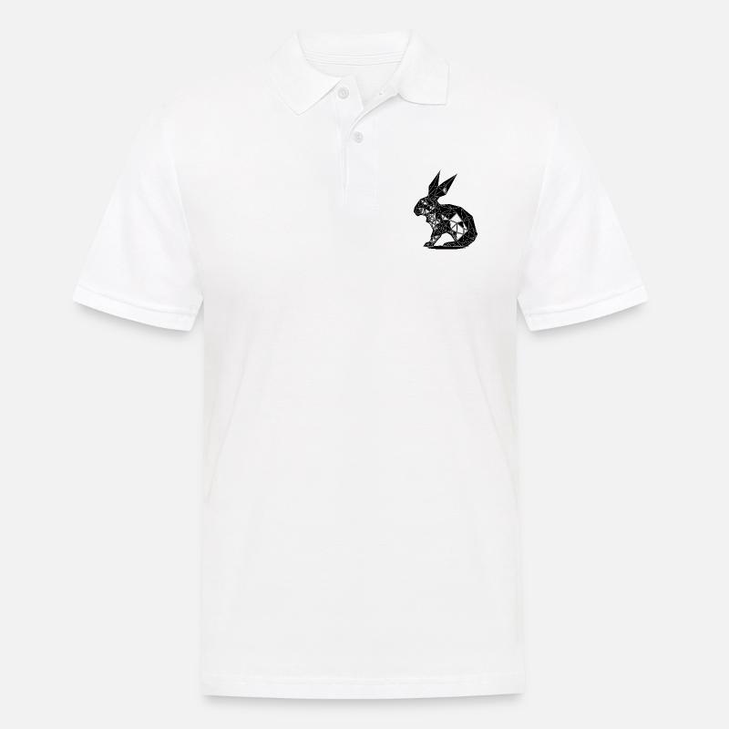 Geometric Rabbit Geometry Lines Rabbit - Men's Polo Shirt - white