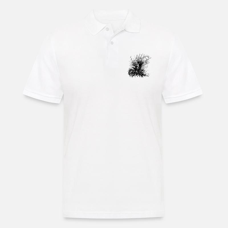 Bikerin Splash Style Geländefahrt - Männer Poloshirt - Weiß