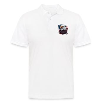 Pygargue à tête blanche américain avec drapeau des États-Unis - Polo Homme - blanc - Devant - Kai (181cm)