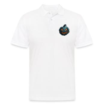 Grinsendes Kürbis Gesicht - Kürbis Halloween - Männer Poloshirt - Weiß - Vorne - Kai (181cm)