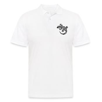 Cute Gecko in Tribal Tattoo Style - Men's Polo Shirt - white - Front - Kai (181cm)