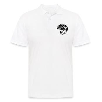Chamäleon Tattoo Schuppenkriechtiere Verkleidung - Männer Poloshirt - Weiß - Vorne - Kai (181cm)