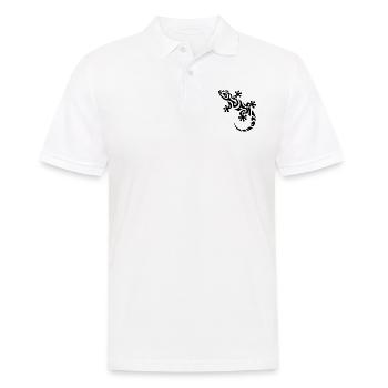 Mignon petit gecko dans le style de tatouage tribal - Polo Homme - blanc - Devant - Kai (181cm)