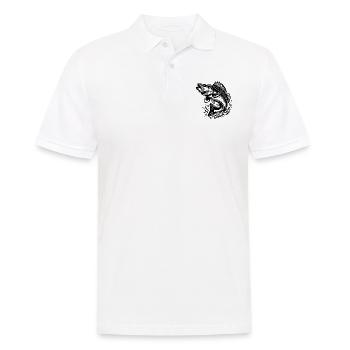 Large Jumping Zander Fish - Men's Polo Shirt - white - Front - Kai (181cm)
