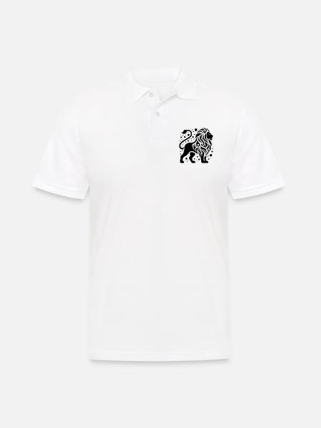 Proud lion with wild mane - Men's Polo Shirt - white