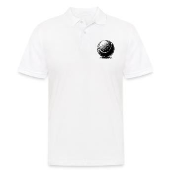 Tennisball für Tennis Spieler und Trainer - Männer Poloshirt - Weiß - Vorne - Kai (181cm)