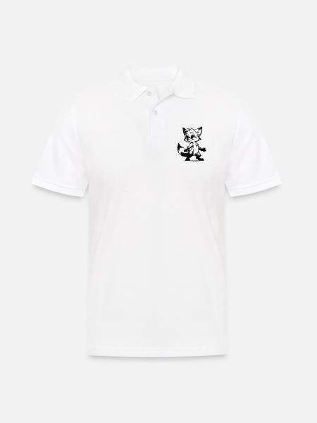 Lille ræv baby ræv tegning skitse - Herre poloshirt - hvid