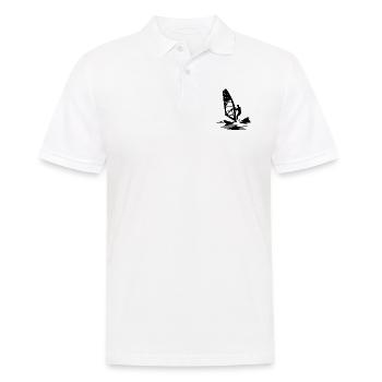 Surftechnik mit Windkraft Wind und Meeresbrise - Männer Poloshirt - Weiß - Vorne - Kai (181cm)