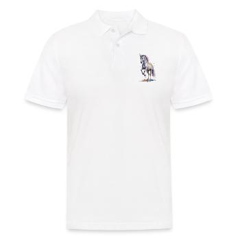 Rugissement mythique - Licorne Aquarelle - Polo Homme - blanc - Devant - Kai (181cm)