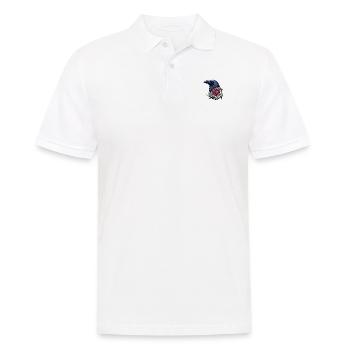 Raven's Romance: Bird with Rose and Tribal Accents - Men's Polo Shirt - white - Front - Kai (181cm)