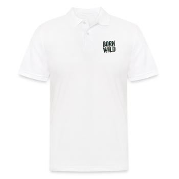 Born Wild: Nature-Inspired Typography - Men's Polo Shirt - white - Front - Kai (181cm)