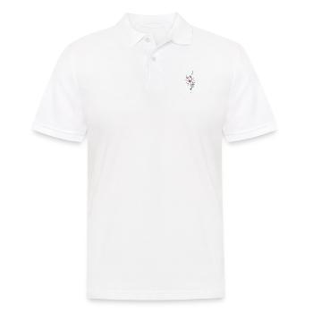 Zarte florale Strichzeichnungen - Männer Poloshirt - Weiß - Vorne - Kai (181cm)