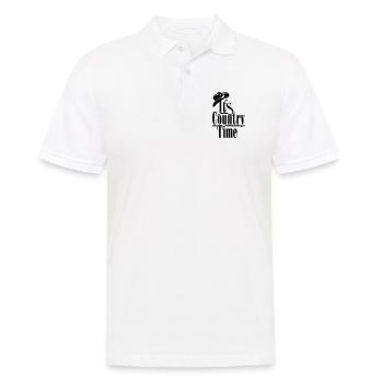 ITS COUNTRY TIME, COWBOYHUT - Männer Poloshirt - Weiß - Vorne - Kai (181cm)