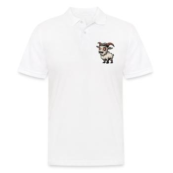 Chèvre de montagne Halloween Bande dessinée drôle - Polo Homme - blanc - Devant - Kai (181cm)