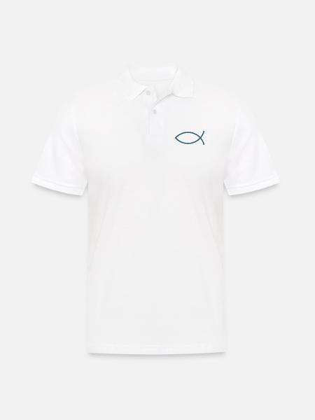 Jesus fish Ichthys fish fish - Men's Polo Shirt - white
