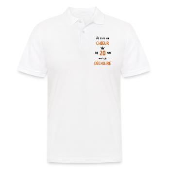 Je suis un chieur de 20 ans mais je déchiiire ! - Polo Homme - blanc - Devant - Kai (181cm)