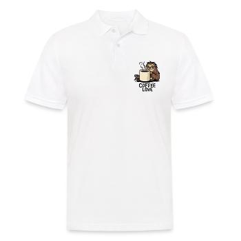 Sloth Coffee Love Cartoon - Men's Polo Shirt - white - Front - Kai (181cm)