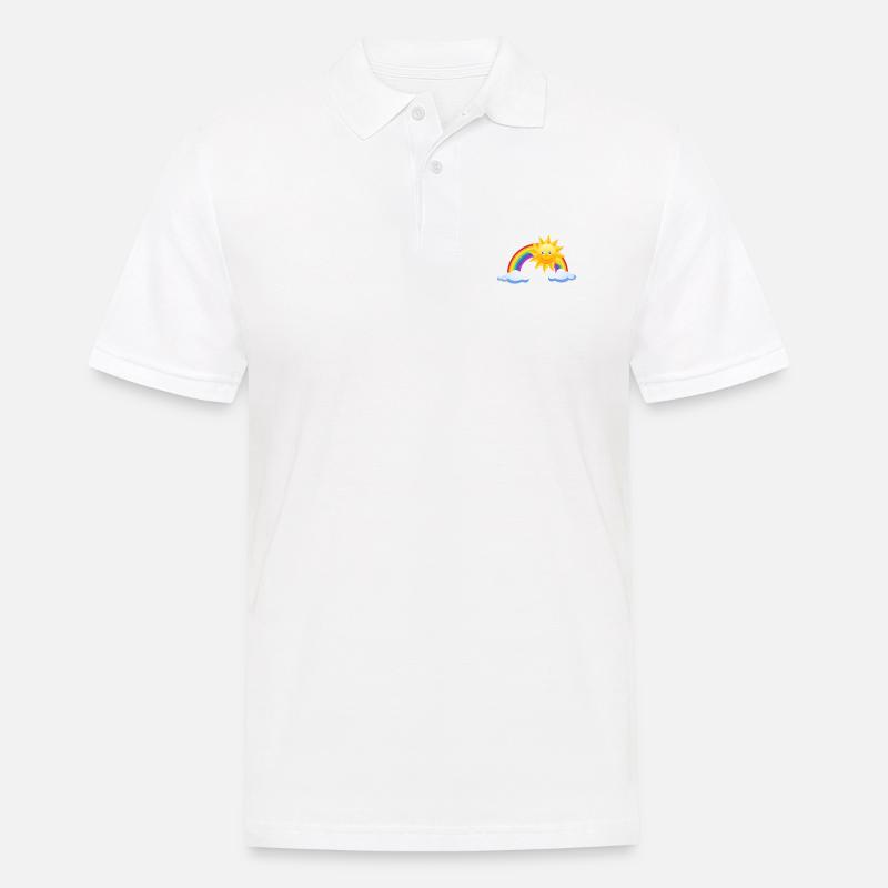 Sonne und Regenbogen - Männer Poloshirt - Weiß