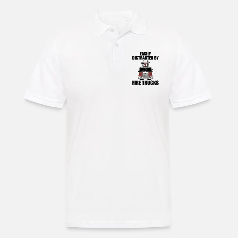 Easily distracted by fire trucks - Men's Polo Shirt - white