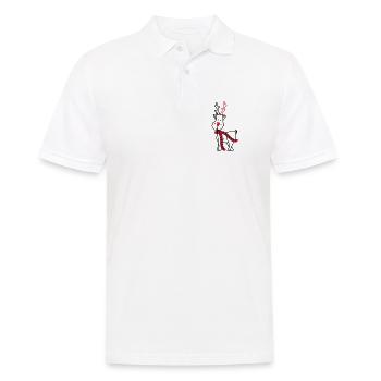 Rentier mit Schal - Männer Poloshirt - Weiß - Vorne - Kai (181cm)