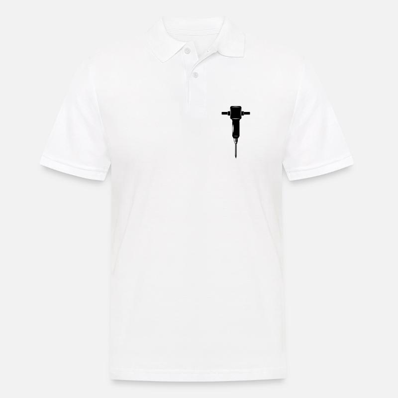 Krikhamer oder Presslufthammer - Männer Poloshirt - Weiß