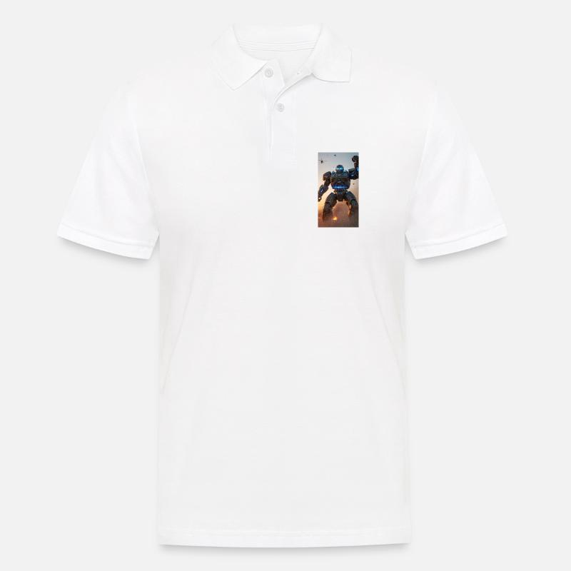 Eiserner Wächter-Mech - Männer Poloshirt - Weiß