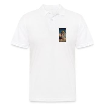 Bulldog Skateboard Tempo - Männer Poloshirt - Weiß - Vorne - Kai (181cm)