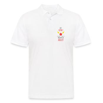 Les Génies Naissent en Juillet Design Humour - Polo Homme - blanc - Devant - Kai (181cm)