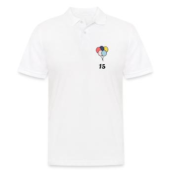 15. 15 YEARS. 15th ANNIVERSARY. 15 YEAR ANNIVERSARY. - Men's Polo Shirt - white - Front - Kai (181cm)