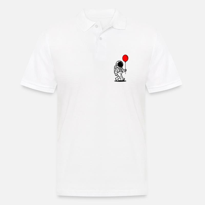 Astronaut mit Ballon - Männer Poloshirt - Weiß