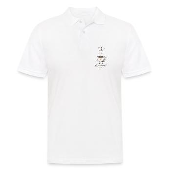BEE Brewtiful Coffee Mug Design - Men's Polo Shirt - white - Front - Kai (181cm)