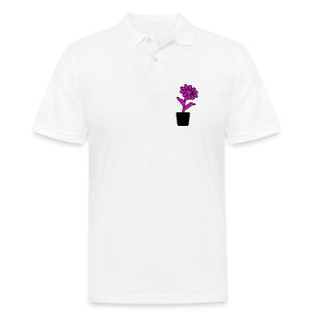 Blume - Männer Poloshirt - Weiß - Vorne - Kai (181cm)