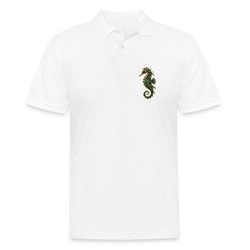 Botanische Seepferdchen-Rüstung - Männer Poloshirt - Weiß - Vorne - Kai (181cm)