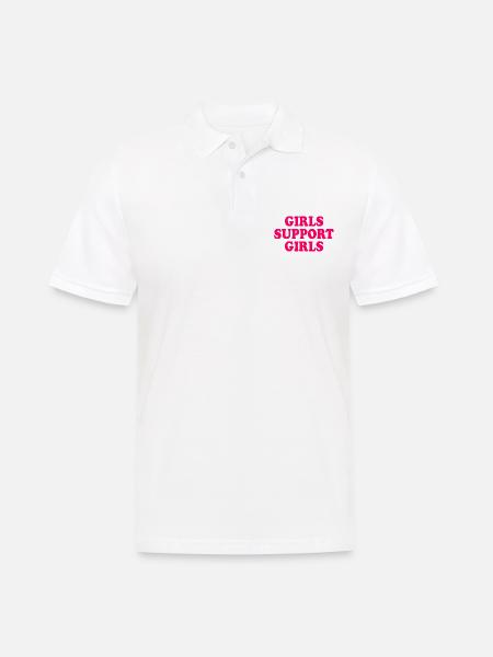 girls support girls - Männer Poloshirt - Weiß