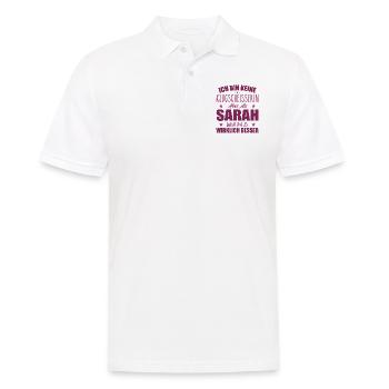 Name Sarah Vorname Klugscheisserin Namenstag - Männer Poloshirt - Weiß - Vorne - Kai (181cm)
