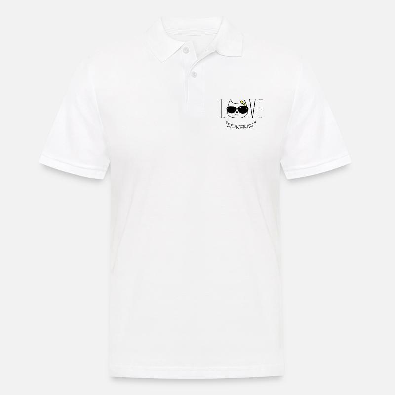 Katzen liebe - Männer Poloshirt - Weiß