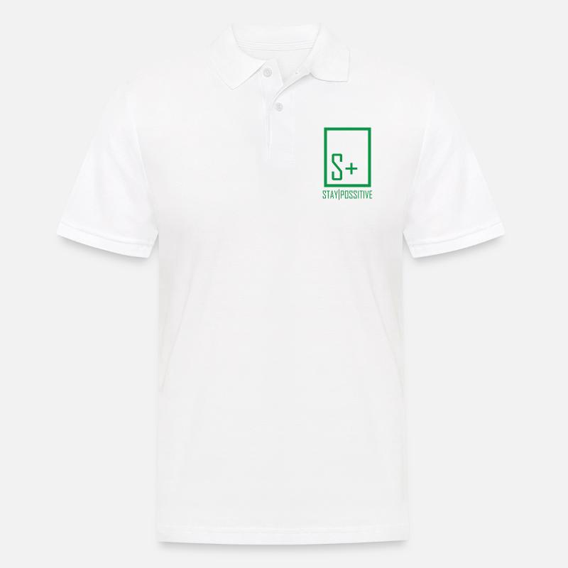 Bleib Positiv - Männer Poloshirt - Weiß