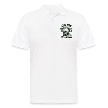 les vrais hommes conduisent des camions - Polo Homme - blanc - Devant - Kai (181cm)