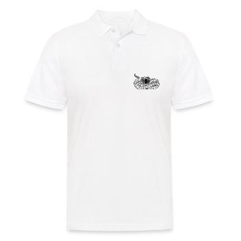 Schlange - Schwarz - Männer Poloshirt - Weiß - Vorne - Kai (181cm)