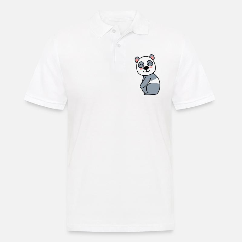 Panda Comic Tier - Männer Poloshirt - Weiß